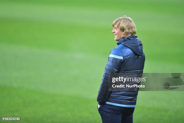 Dusan Basta of SS Lazio during an SS Lazio walk around on February 14, 2018 in Bucharest, Romania.