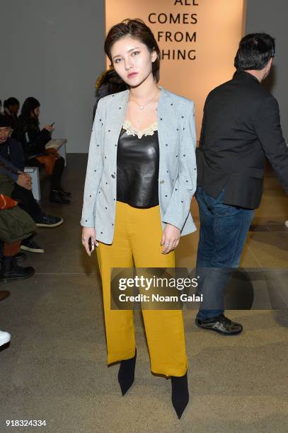 Yolanda attends the All Comes From Nothing x COOME FW18 show at Gallery II at Spring Studios on February 14, 2018 in New York City.