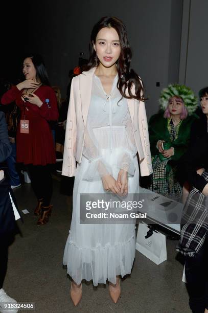 Actor Huang Yilin attends the All Comes From Nothing x COOME FW18 show at Gallery II at Spring Studios on February 14, 2018 in New York City.