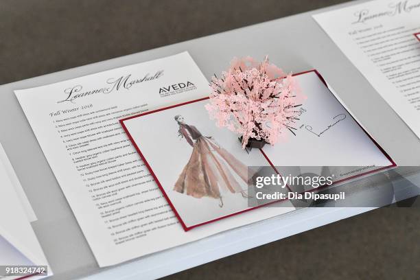 View of the LovePop cards on display during the Leanne Marshall front row during New York Fashion Week: The Shows at Gallery II at Spring Studios on...