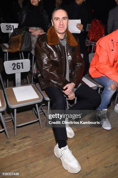 Raf Simons attends the Marc Jacobs Fall 2018 Show at Park Avenue Armory on February 14, 2018 in New York City.