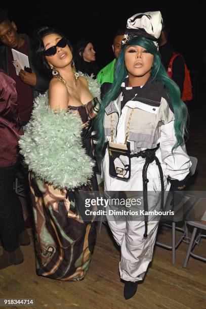 Cardi B and Lil Kim attend the Marc Jacobs Fall 2018 Show at Park Avenue Armory on February 14, 2018 in New York City.