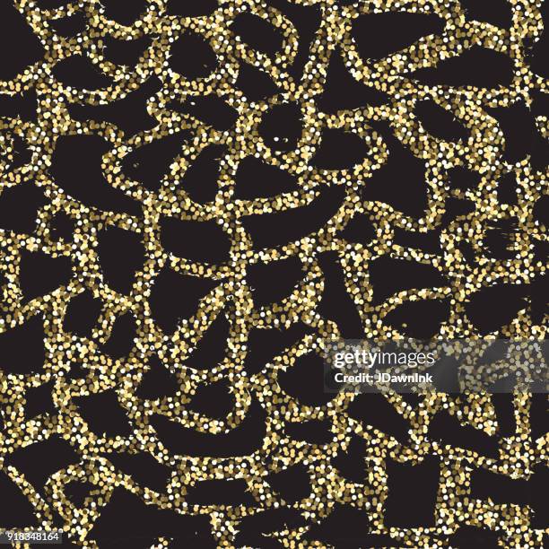 leopard abstract doodle glitter seamless pattern background - leopard background stock illustrations