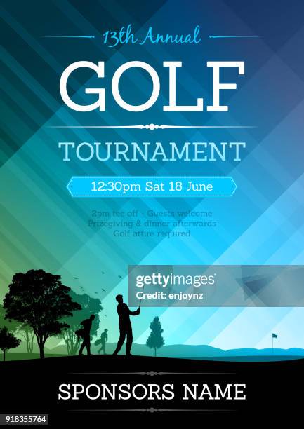 ilustrações, clipart, desenhos animados e ícones de cartaz de competição de golfe - golf tournament