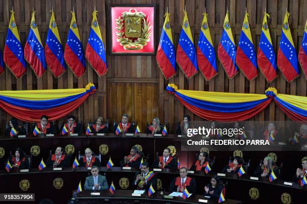 Venezuelan Attorney General, Tarek William Saab, Venezuelan President Nicolas Maduro, Venezuela's Supreme Court president Maikel Moreno and the...