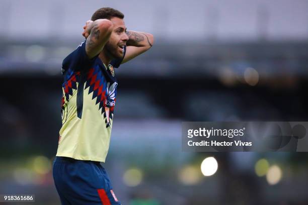 Jeremy Menez of America reacts during the 7th round match between America and Monarcas as part of the Torneo Clausura 2018 Liga MX at Azteca Stadium...