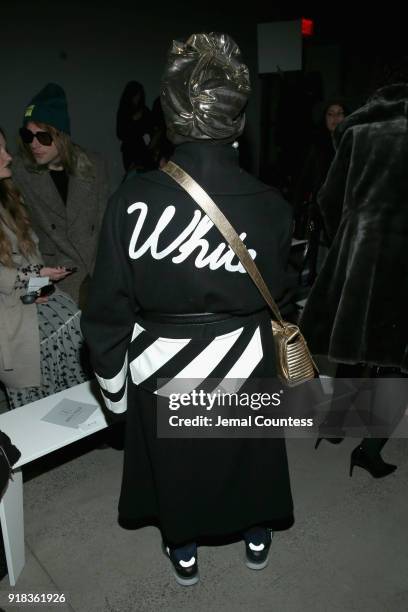 Rosmary Ponzo attends the Irina Vitjaz front row during New York Fashion Week: The Shows at Gallery I at Spring Studios on February 14, 2018 in New...