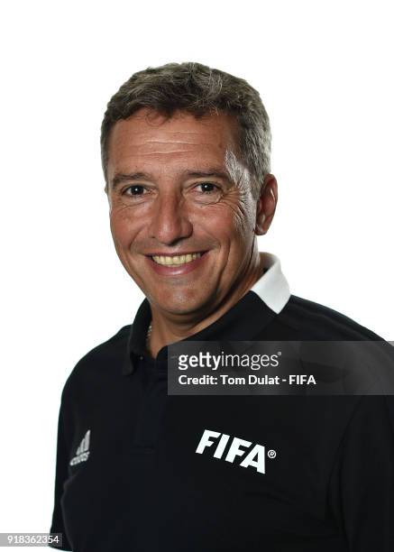Jorge Larrionda poses for photographs during the FIFA Women's Referee Seminar on February 14, 2018 in Doha, Qatar.