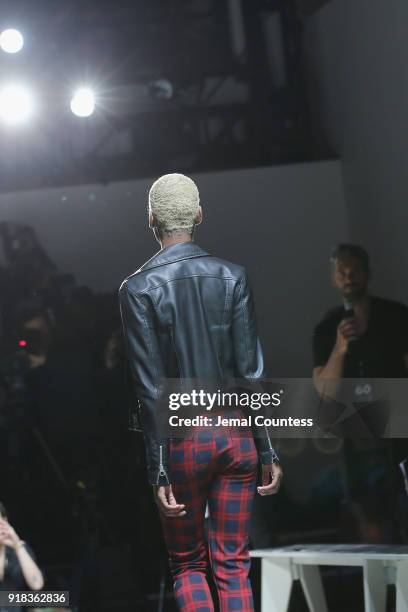 Models walk the runway during the Irina Vitjaz front row during New York Fashion Week: The Shows at Gallery I at Spring Studios on February 14, 2018...