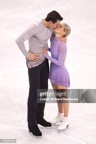 Alexa Scimeca Knierim and Chris Knierim of the United States competes during the Pair Skating Free Skating at Gangneung Ice Arena on February 15,...