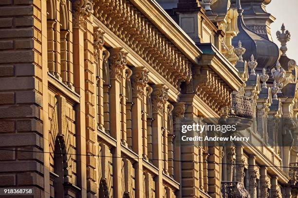 zurich architecture in district 1, near paradeplatz, zurich - zurich winter stock pictures, royalty-free photos & images