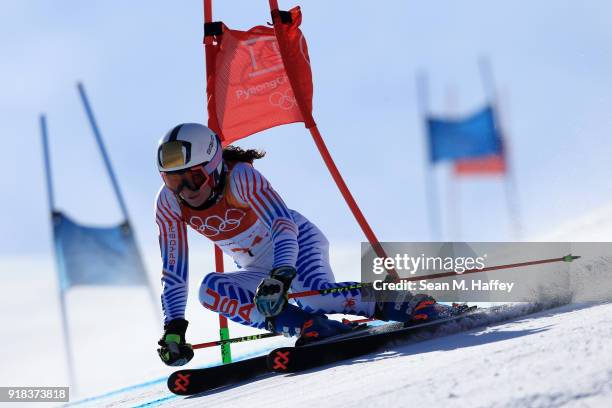 Megan McJames of the United States competes during the Ladies' Giant Slalom on day six of the PyeongChang 2018 Winter Olympic Games at Yongpyong...