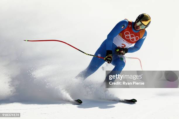 Dominik Paris of Italy makes a run during the Men's Downhill on day six of the PyeongChang 2018 Winter Olympic Games at Jeongseon Alpine Centre on...