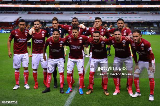 Players of Morelia pose prior the 7th round match between America and Monarcas as part of the Torneo Clausura 2018 Liga MX at Azteca Stadium on...