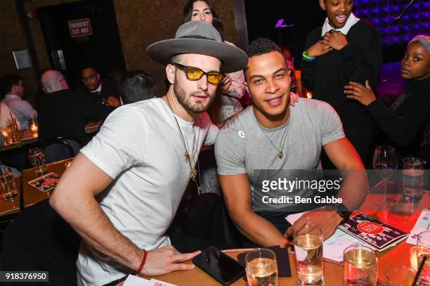Actor Nico Tortorella and professional football player Dale Moss attend DreamYard hosts Bronxwrites' Poetry Slam Finals showcasing The Best Middle...