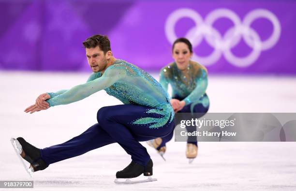 Nicole Della Monica and Matteo Guarise of Italy compete during the Pair Skating Free Skating at Gangneung Ice Arena on February 15, 2018 in...