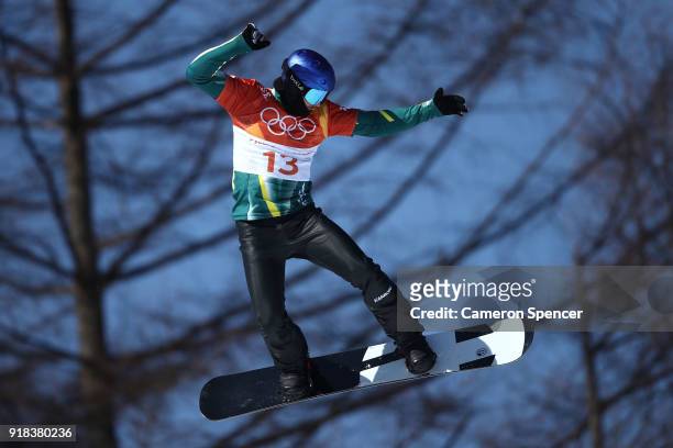 Alex Pullin of Australia competes during the Men's Snowboard Cross Seeding on day six of the PyeongChang 2018 Winter Olympic Games at Phoenix Snow...