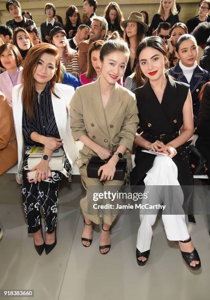 Selina Jen, Sophie Zhang Xueying, and Davika Hoorne attend the Michael Kors Collection Fall 2018 Runway Show at Vivian Beaumont Theatre at Lincoln...