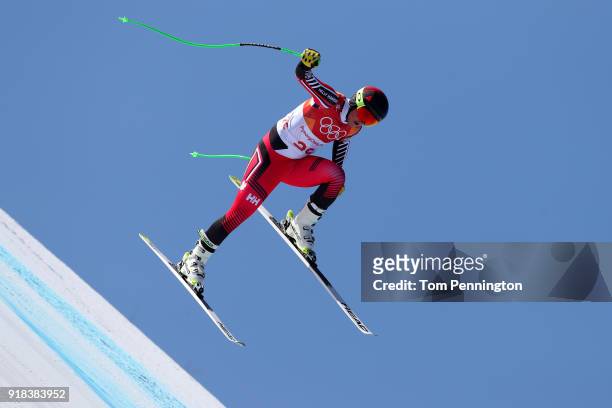 Broderick Thompson of Canada makes a run during the Men's Downhill on day six of the PyeongChang 2018 Winter Olympic Games at Jeongseon Alpine...