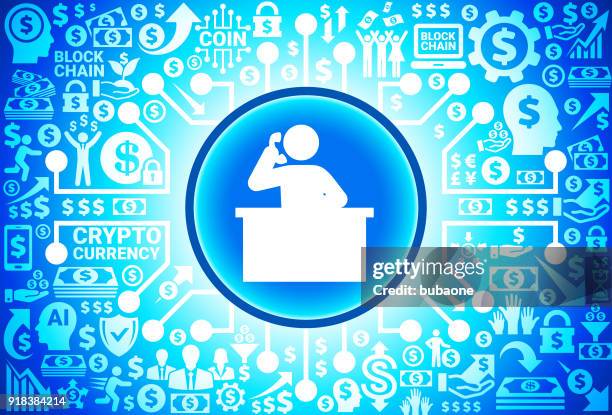 receptionist icon on money and cryptocurrency background - bingo caller stock illustrations