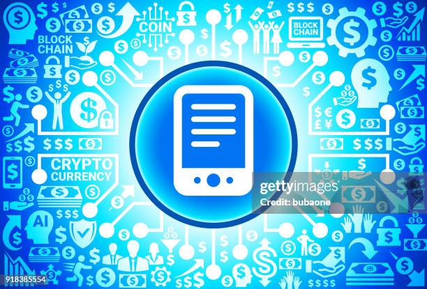 tablet icon on money and cryptocurrency background - man reading tablet stock illustrations