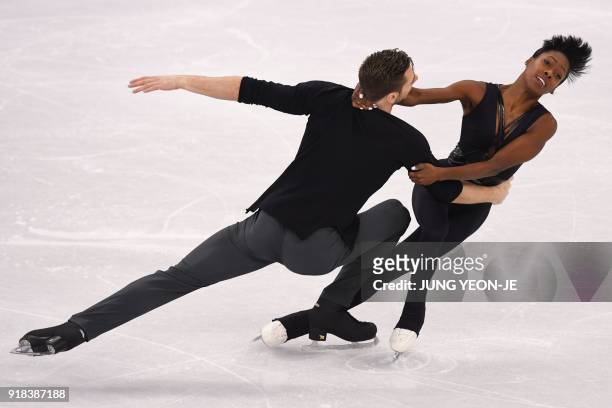 France's Vanessa James and France's Morgan Cipres compete in the pair skating free skating of the figure skating event during the Pyeongchang 2018...