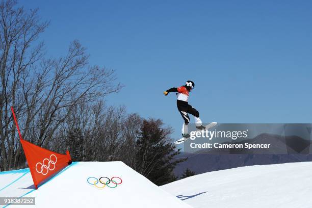 Duncan Campbell of New Zealand competes during the Men's Snowboard Cross Seeding on day six of the PyeongChang 2018 Winter Olympic Games at Phoenix...