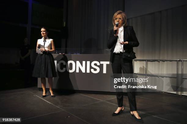 Nicola Erdmann and Inga Griese during the Young ICONs Award in cooperation with ICONIST at Spindler&Klatt on February 14, 2018 in Berlin, Germany.