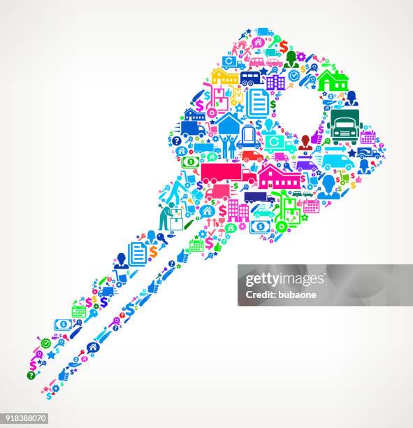 household key moving and relocation icon pattern - open van stock illustrations