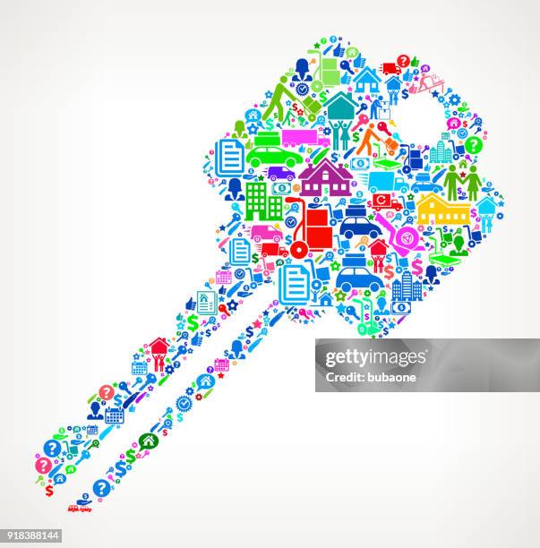 household key moving and relocation icon pattern - open van stock illustrations