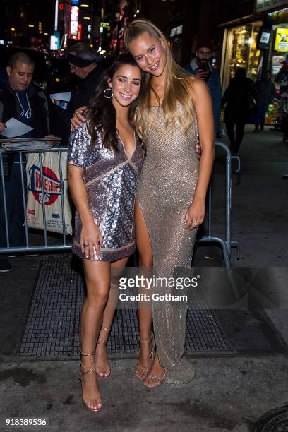 Aly Raisman and Chase Carter attend the Sports Illustrated Swimsuit 2018 launch event at the Moxie Hotel on February 14, 2018 in New York City.