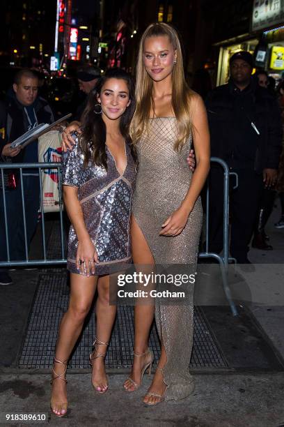 Aly Raisman and Chase Carter attend the Sports Illustrated Swimsuit 2018 launch event at the Moxie Hotel on February 14, 2018 in New York City.