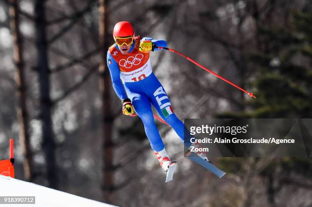 Christof Innerhofer of Italy competes during the Alpine Skiing Men's Downhill at Jeongseon Alpine Centre on February 15, 2018 in Pyeongchang-gun,...