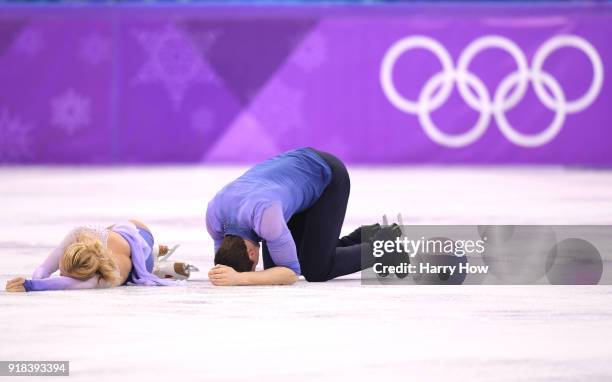 Aljona Savchenko and Bruno Massot of Germany compete during the Pair Skating Free Skating at Gangneung Ice Arena on February 15, 2018 in Gangneung,...