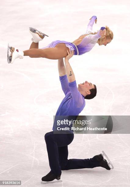 Aljona Savchenko and Bruno Massot of Germany compete during the Pair Skating Free Skating at Gangneung Ice Arena on February 15, 2018 in Gangneung,...