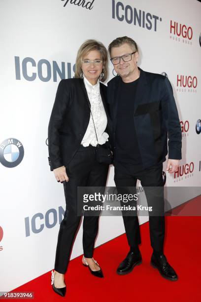 Inga Griese and Peter Deirowski during the Young ICONs Award in cooperation with ICONIST at Spindler&Klatt on February 14, 2018 in Berlin, Germany.