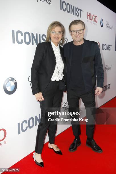 Inga Griese and Peter Deirowski during the Young ICONs Award in cooperation with ICONIST at Spindler&Klatt on February 14, 2018 in Berlin, Germany.