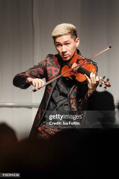 Violinist Iskandar Widjaja during the Young ICONs Award in cooperation with ICONIST at Spindler&Klatt on February 14, 2018 in Berlin, Germany.