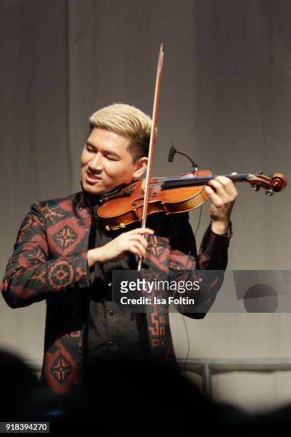 Violinist Iskandar Widjaja during the Young ICONs Award in cooperation with ICONIST at Spindler&Klatt on February 14, 2018 in Berlin, Germany.