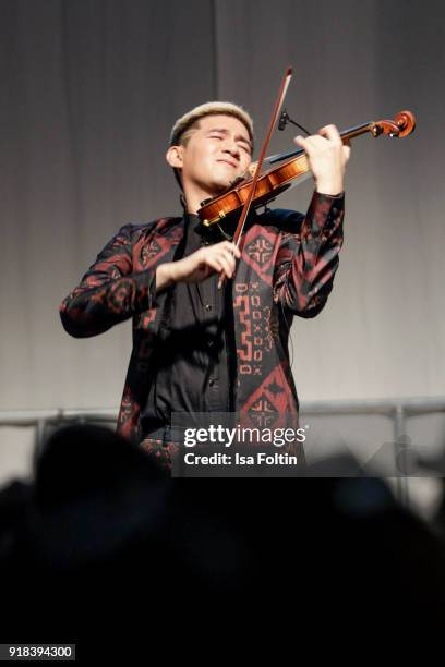 Violinist Iskandar Widjaja during the Young ICONs Award in cooperation with ICONIST at Spindler&Klatt on February 14, 2018 in Berlin, Germany.