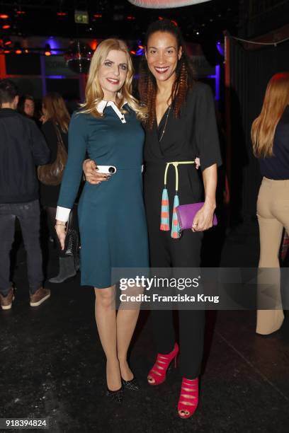 Tanja Buelter and Annabelle Mandeng during the Young ICONs Award in cooperation with ICONIST at Spindler&Klatt on February 14, 2018 in Berlin,...