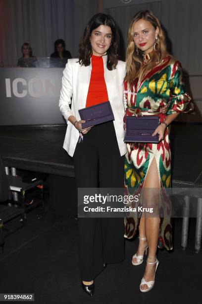 Winners Marie Nasemann and Jeanne de Kroon during the Young ICONs Award in cooperation with ICONIST at Spindler&Klatt on February 14, 2018 in Berlin,...