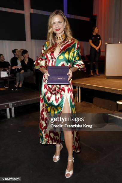 Winner Jeanne de Kroon during the Young ICONs Award in cooperation with ICONIST at Spindler&Klatt on February 14, 2018 in Berlin, Germany.