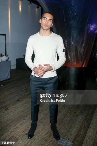 Model Leeroy M. Aiyanyo attends the Young ICONs Award in cooperation with ICONIST at Spindler&Klatt on February 14, 2018 in Berlin, Germany.