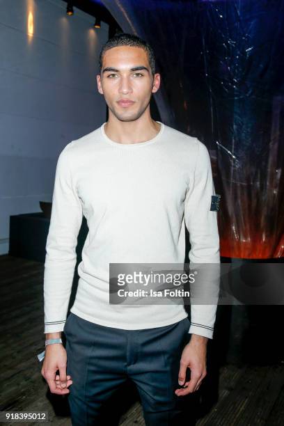 Model Leeroy M. Aiyanyo attends the Young ICONs Award in cooperation with ICONIST at Spindler&Klatt on February 14, 2018 in Berlin, Germany.
