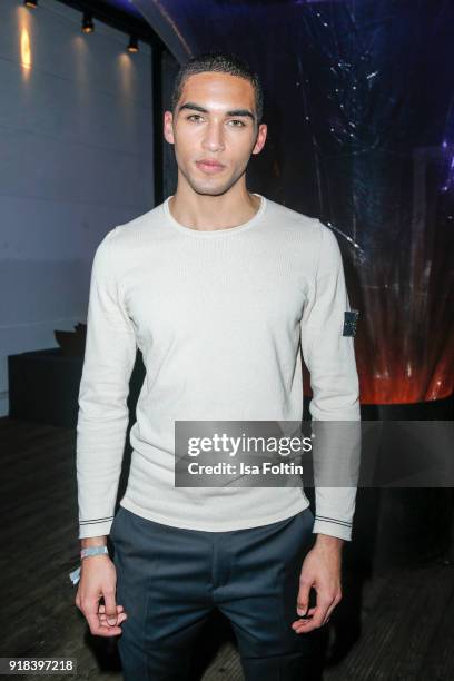 Model Leeroy M. Aiyanyo attends the Young ICONs Award in cooperation with ICONIST at Spindler&Klatt on February 14, 2018 in Berlin, Germany.