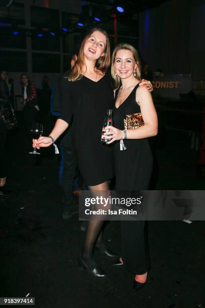 Alina Friedel and Nora Stolz during the Young ICONs Award in cooperation with ICONIST at Spindler&Klatt on February 14, 2018 in Berlin, Germany.