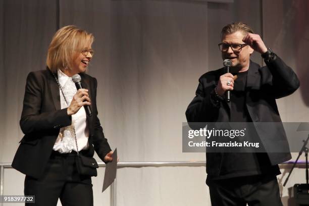 Inga Griese and Peter Deirowski during the Young ICONs Award in cooperation with ICONIST at Spindler&Klatt on February 14, 2018 in Berlin, Germany.