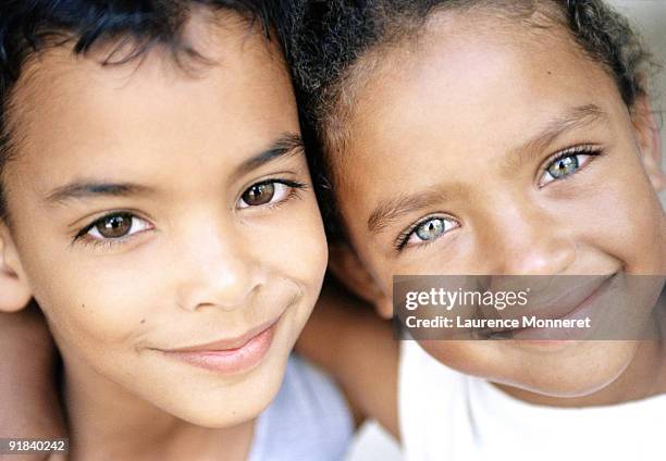 children smiling - eye color stock pictures, royalty-free photos & images