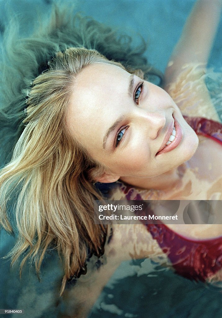 Woman smiling in water